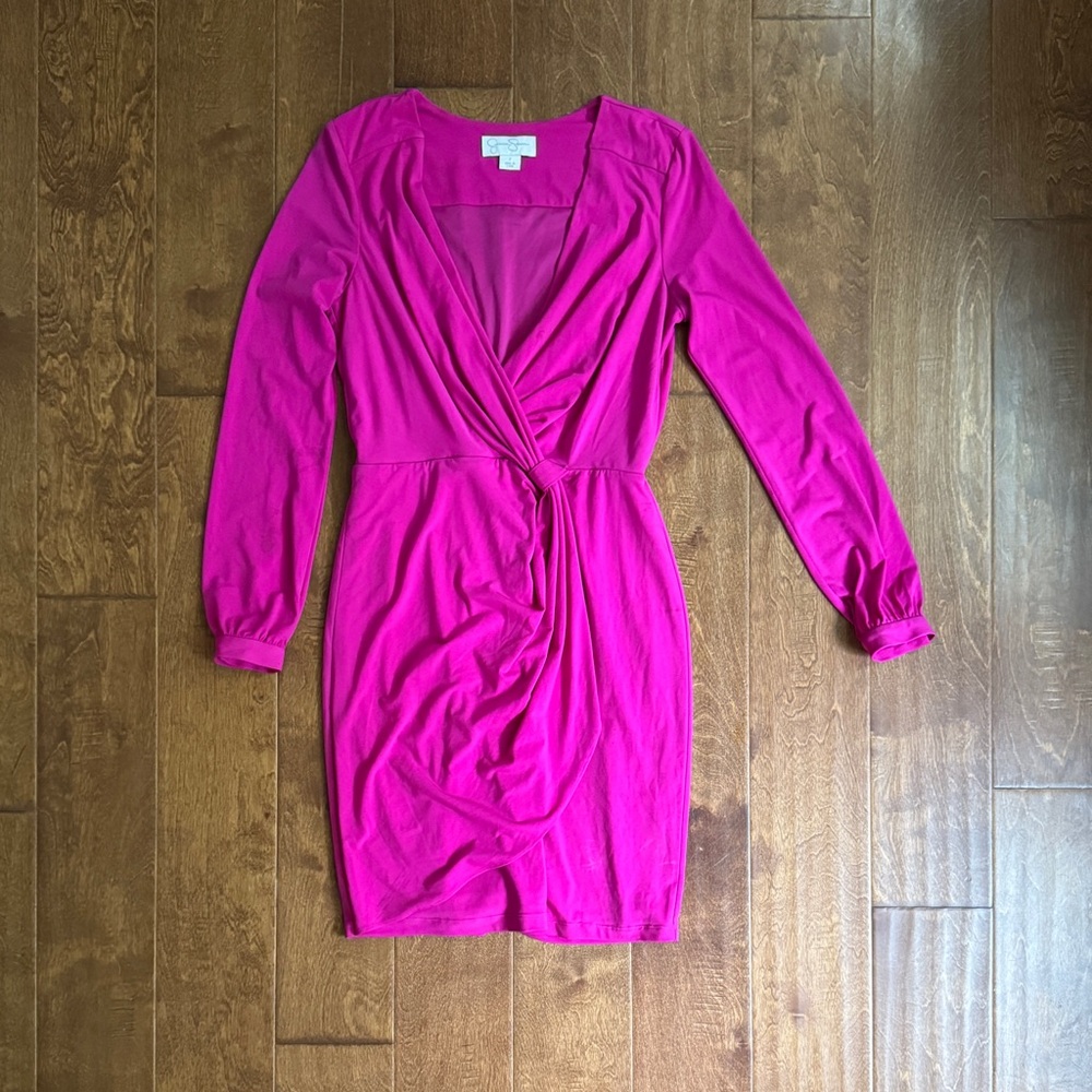 Jessica Simpson Fuchsia Pink Long Sleeve Dress